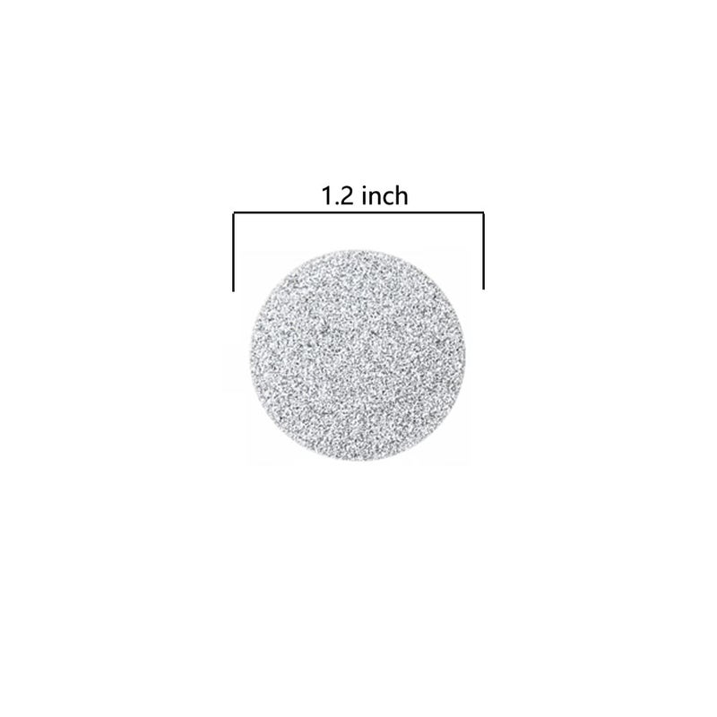 MOWO Glitter Paper Circle Dots Confetti Wedding Birthday Theme Party Table Decoration Glitter Silver  Black and White  1.2 inch  200pc - Image 4